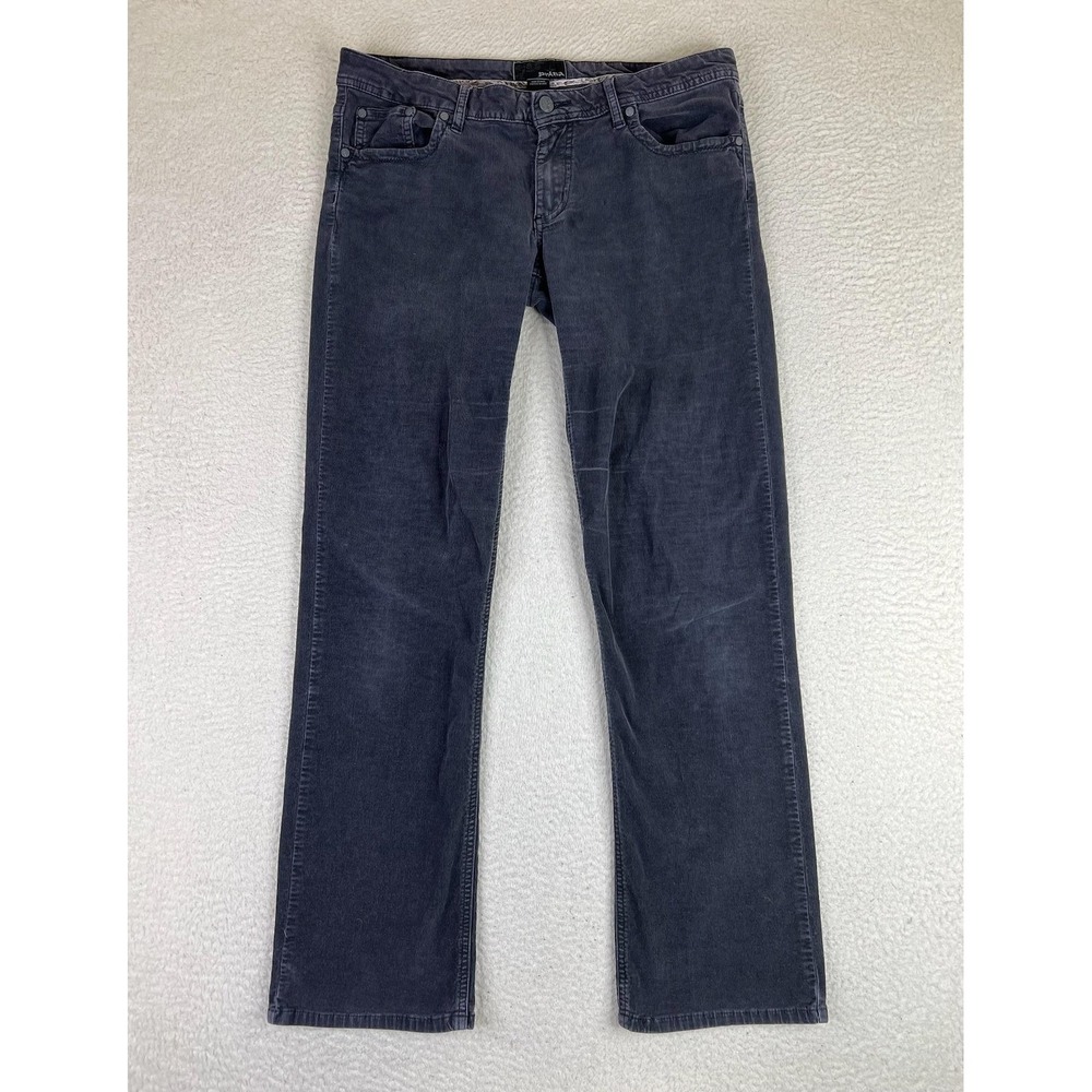 PrAna Corduroy Chino Pants Womens 10 Gray Cotton Blend Straight Leg Casual
